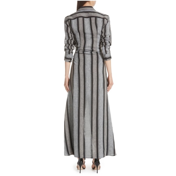 Y / PROJECT Linen Stripe Long Sleeve Maxi Shirt-Dress NEW Rihanna M and XS - Picture 3 of 8